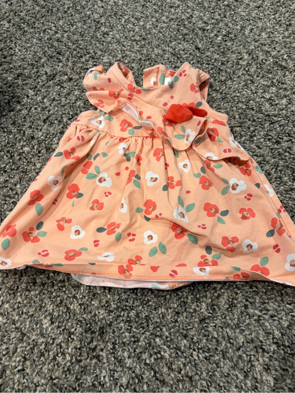 Peach Floral Zip-up Infant Dress